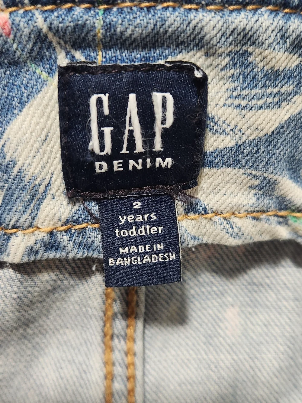 GAP Floral Denim‎ Short Overalls in Light Blue 2T
